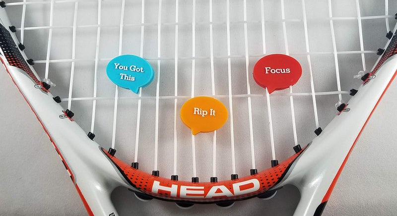 BD INNOVATION ELECTRONICS Tennis Vibration Dampeners Motivational Slogans 6 Pack - Image 2